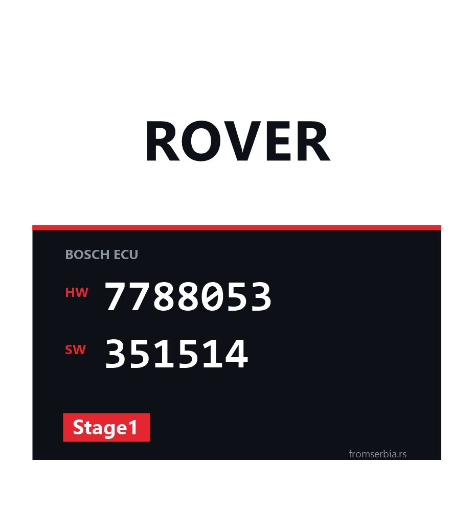 Rover 75 7788053 351514 Stage1 tuning file