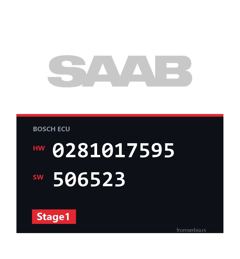 Saab 9.5 0281017595 506523 Stage1 tuning file