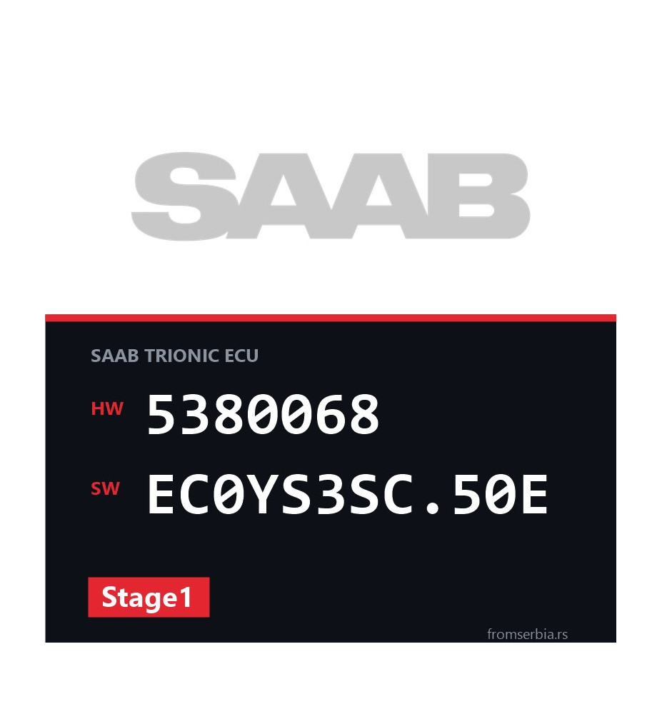 Saab 9 3 5380068 EC0YS3SC.50E Stage1 tuning file