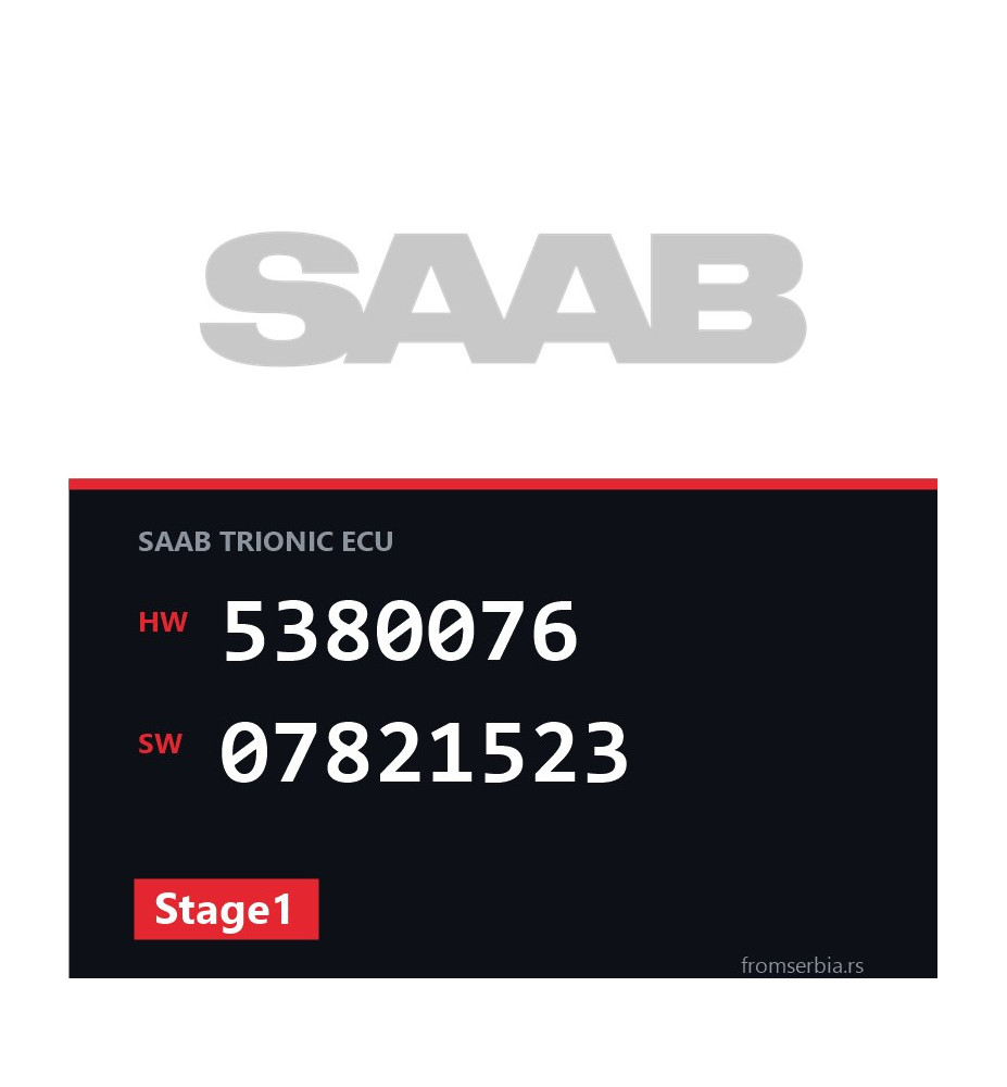 Saab 9 5 5380076 07821523 Stage1 tuning file