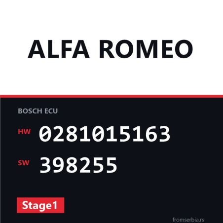Alfa Romeo 159 0281015163 398255 Stage1 tuning file