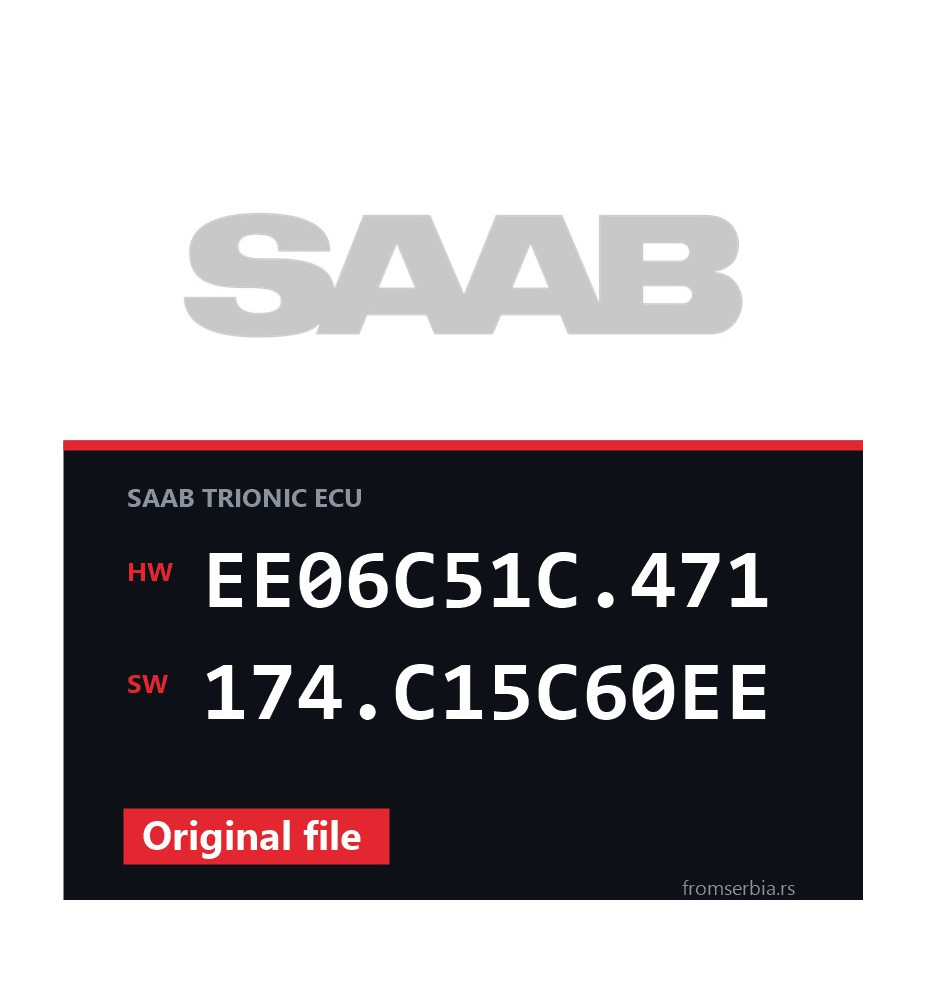 Saab 9 5 EE06C51C.471 174.C15C60EE original ECU file