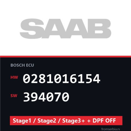 Saab 0281016154 394070 Stage1 / Stage2 / Stage3+ + DPF OFF file