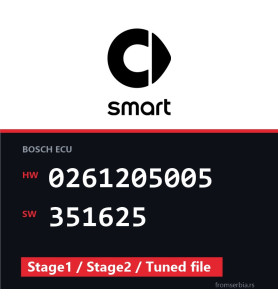 Smart 0261205005 351625 Stage1 / Stage2 / Tuned file file