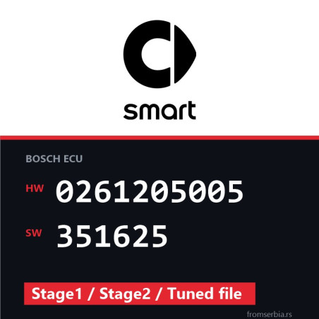 Smart 0261205005 351625 Stage1 / Stage2 / Tuned file file
