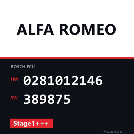 Alfa Romeo 159 0281012146 389875 Stage1+++ tuning file