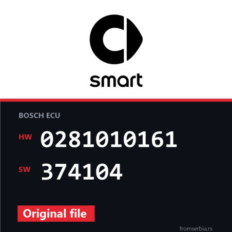 Smart CDI 0281010161 374104 original ECU file
