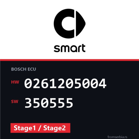 Smart Cabrio 0261205004 350555 Stage1 / Stage2 tuning file