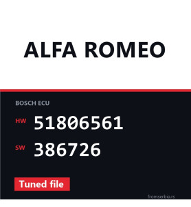 Alfa Romeo 1.9 51806561 386726 Tuned file tuning file