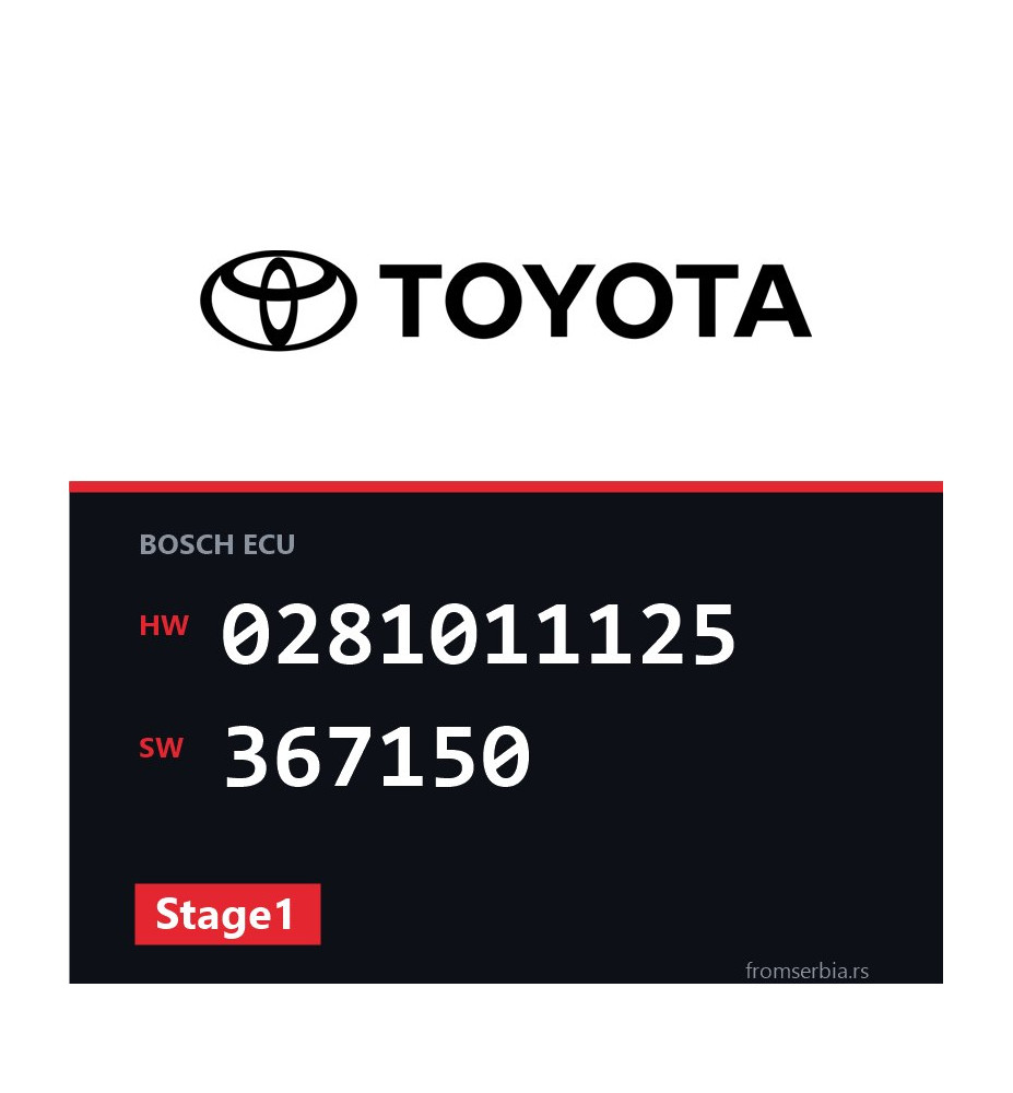 Toyota Yaris 0281011125 367150 Stage1 tuning file