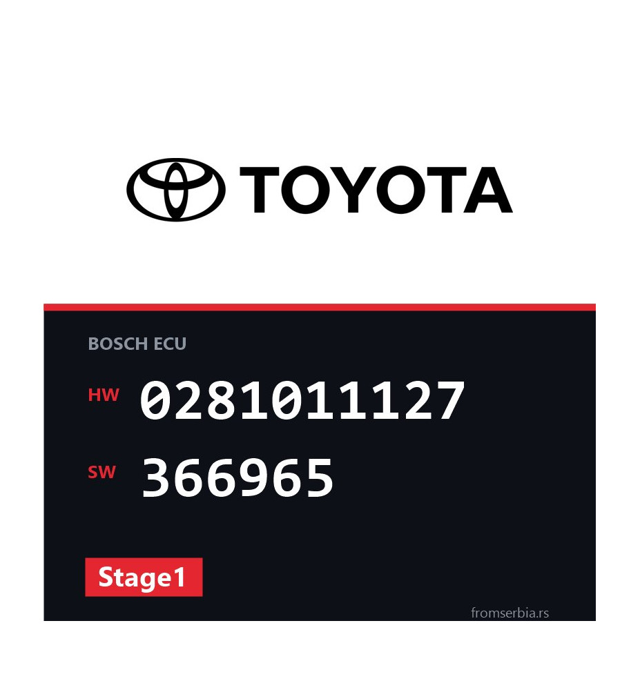 Toyota Yaris 0281011127 366965 Stage1 tuning file
