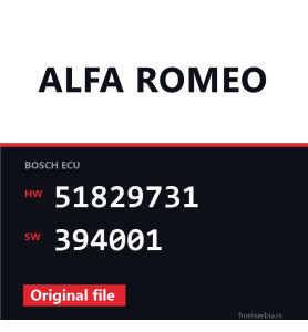 Alfa Romeo Spider 51829731 394001 original ECU file