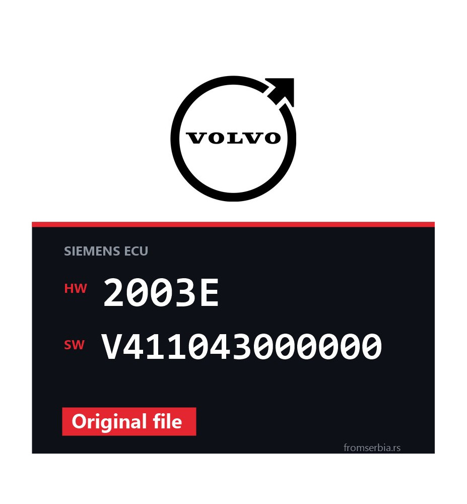 Volvo V40 2003E V411043000000 original ECU file