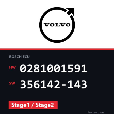 Volvo V70 0281001591 356142-143 Stage1 / Stage2 tuning file