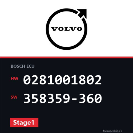 Volvo V70 0281001802 358359-360 Stage1 tuning file