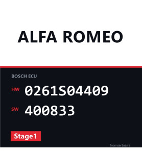 Alfa Romeo 1.4 0261S04409 400833 Stage1 tuning file