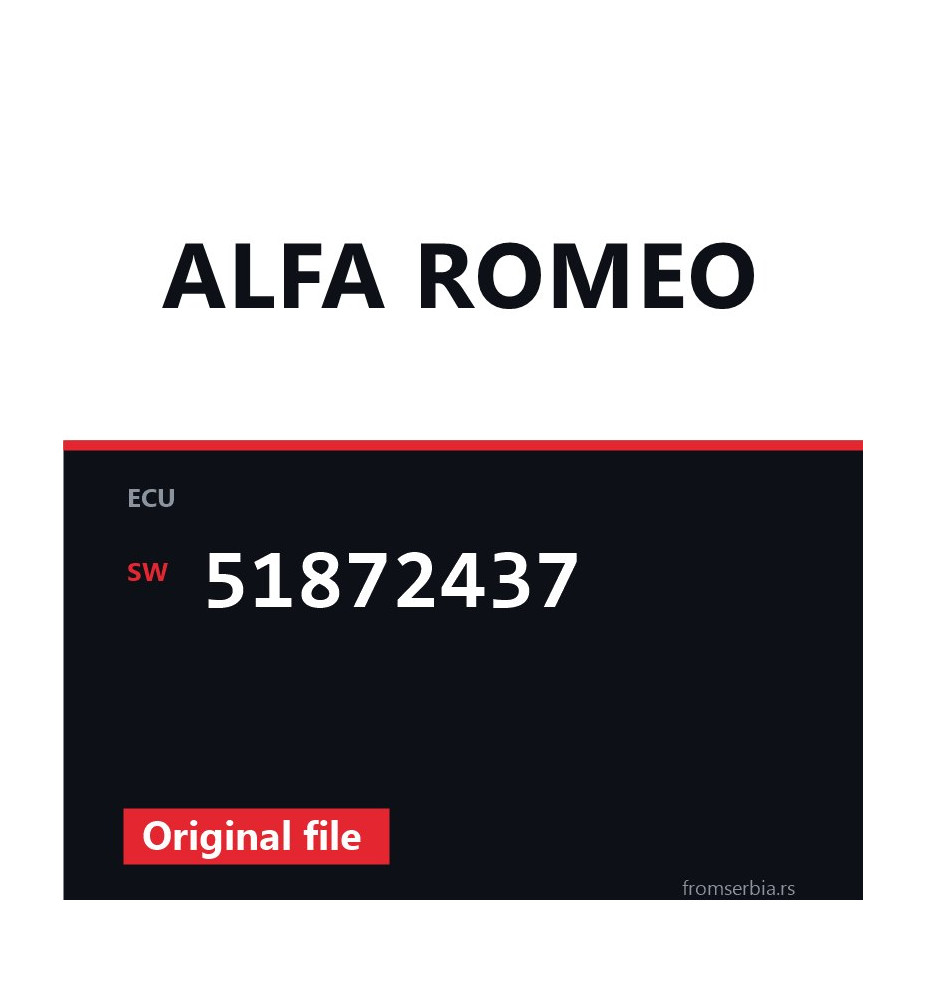 Alfa Romeo 1.4 51872437 original ECU file