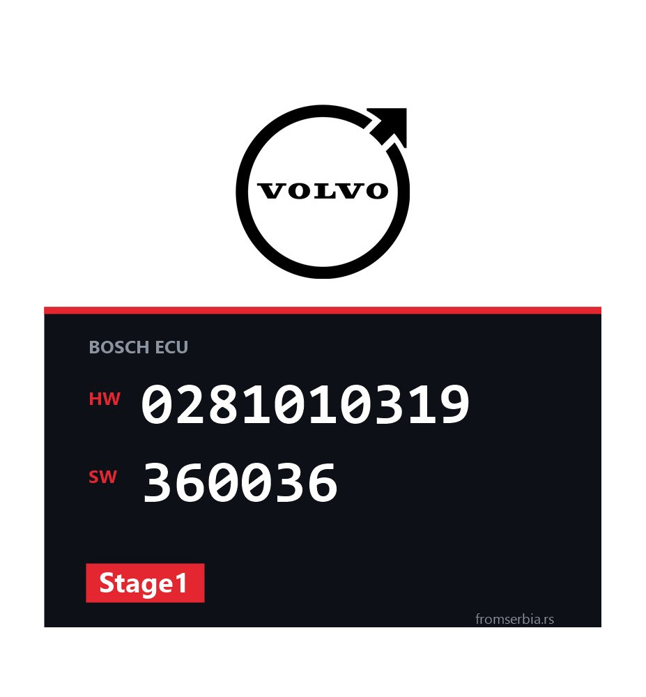 Volvo V70 0281010319 360036 Stage1 tuning file
