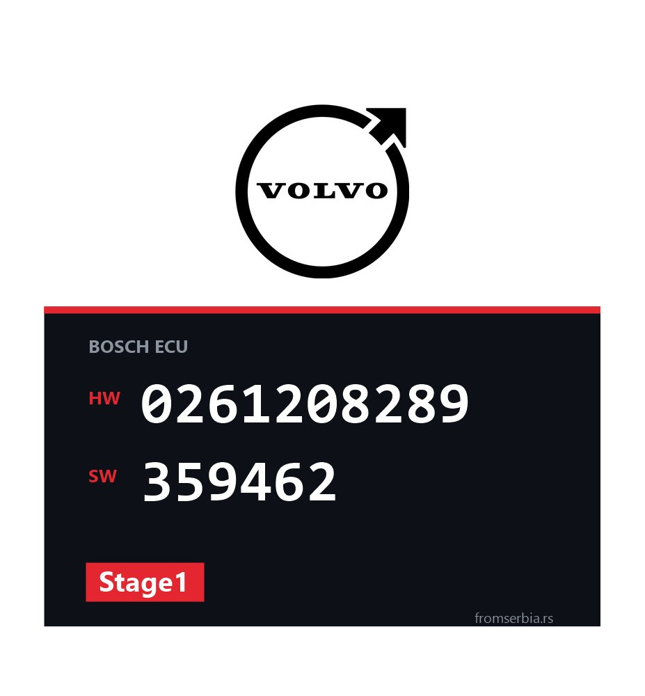 Volvo V70 0261208289 359462 Stage1 tuning file