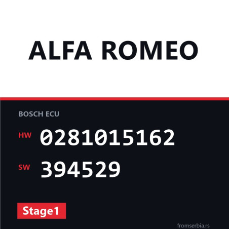 Alfa Romeo 1.9 0281015162 394529 Stage1 tuning file