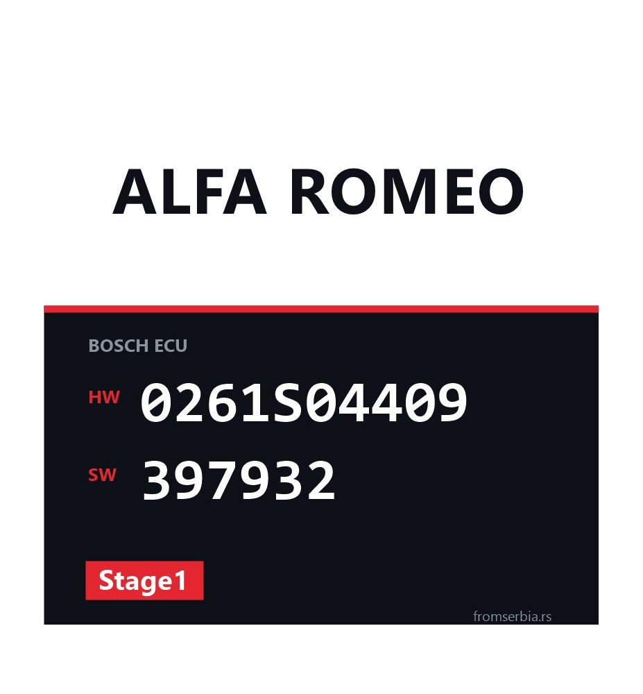 Alfa Romeo Mito 0261S04409 397932 Stage1 tuning file