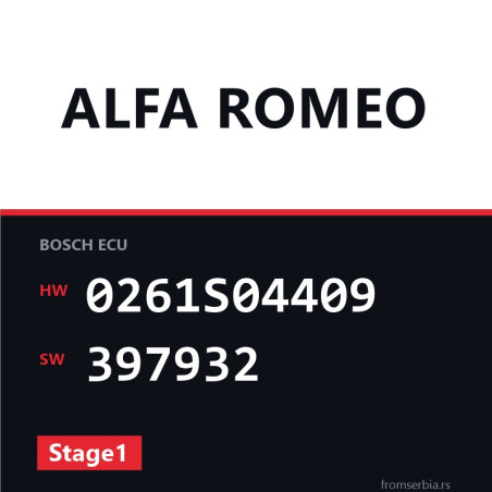 Alfa Romeo Mito 0261S04409 397932 Stage1 tuning file