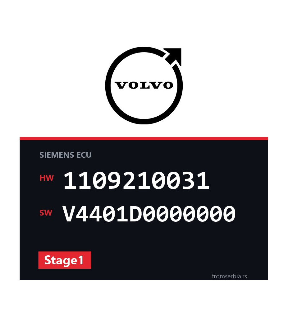 Volvo V40 1109210031 V4401D0000000 Stage1 tuning file