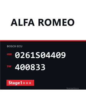 Alfa Romeo Mito 0261S04409 400833 Stage1+++ tuning file