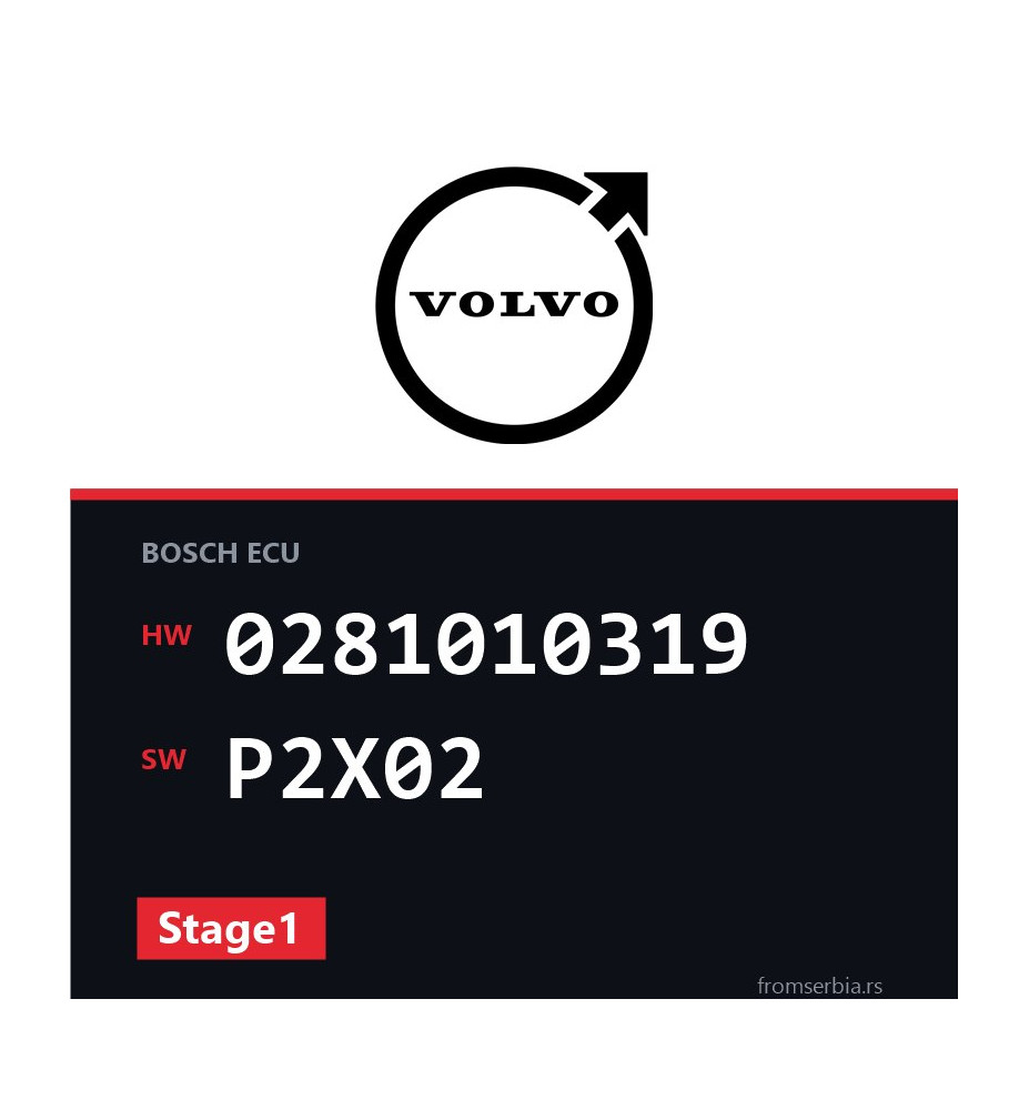 Volvo S60 0281010319 P2X02 Stage1 tuning file