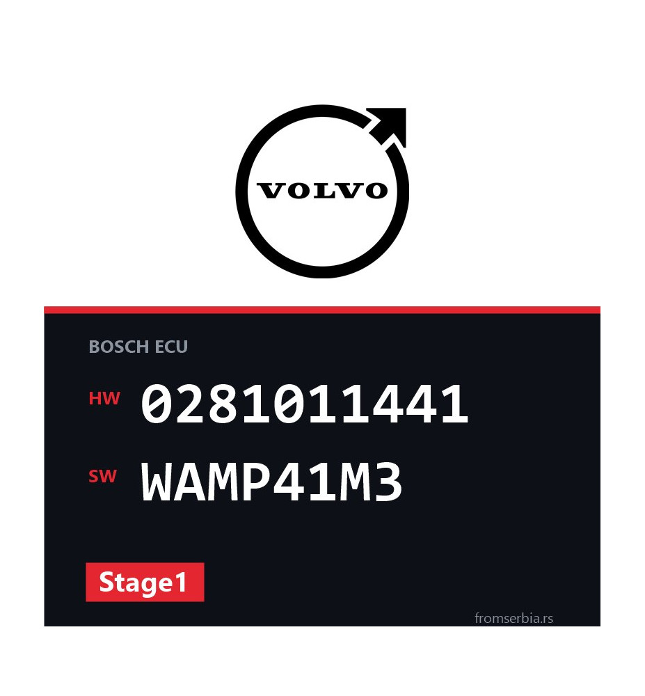 Volvo S60 0281011441 WAMP41M3 Stage1 tuning file