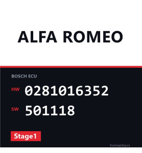 Alfa Romeo 159 0281016352 501118 Stage1 tuning file