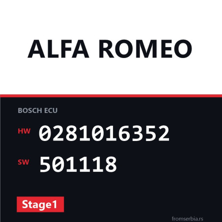 Alfa Romeo 159 0281016352 501118 Stage1 tuning file