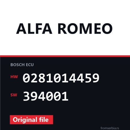 Alfa Romeo Brera 0281014459 394001 original ECU file