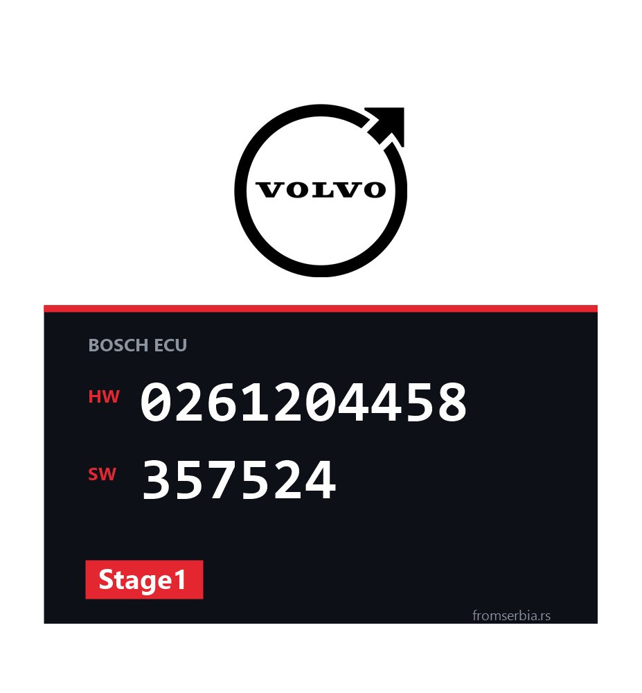 Volvo V70 0261204458 357524 Stage1 tuning file