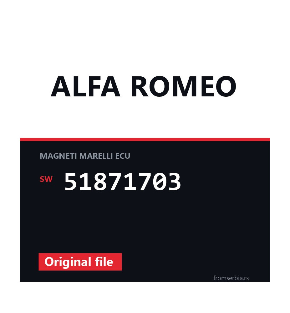 Alfa Romeo Mito 51871703 original ECU file