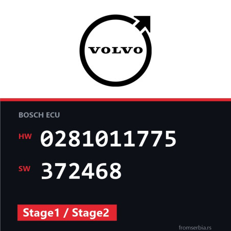 Volvo S40 0281011775 372468 Stage1 / Stage2 tuning file