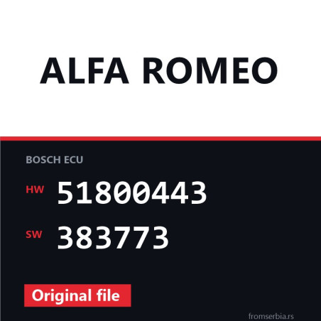 Alfa Romeo Spider 51800443 383773 original ECU file