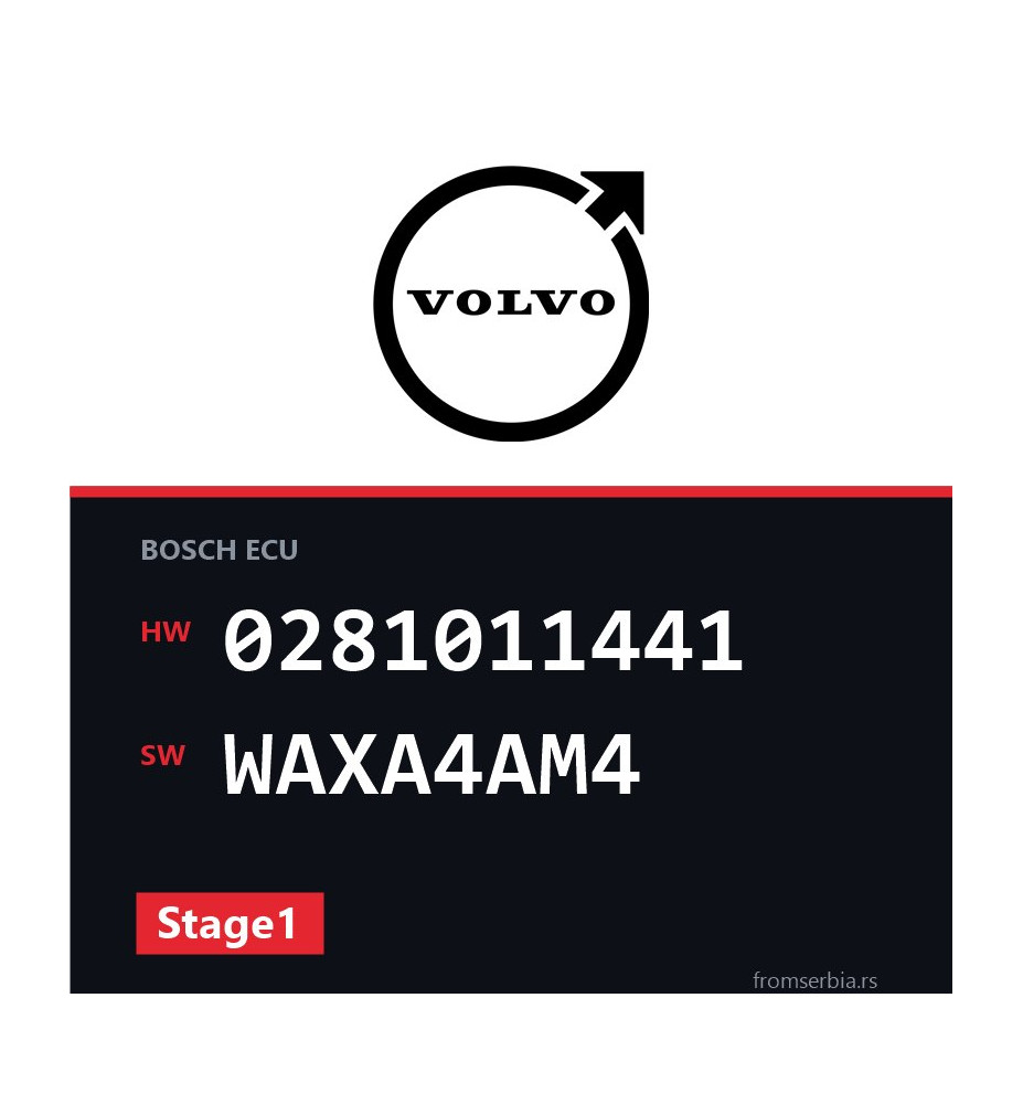 Volvo S80 0281011441 WAXA4AM4 Stage1 tuning file