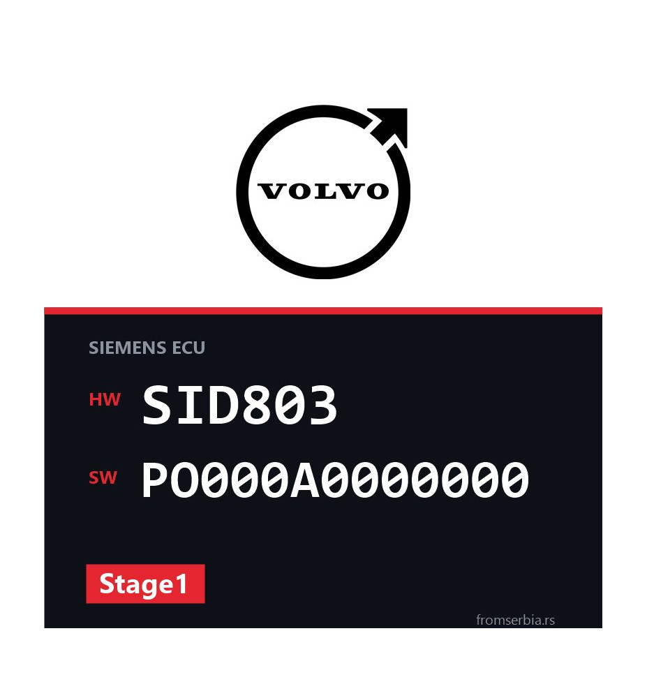 Volvo V50 SID803 PO000A0000000 Stage1 tuning file