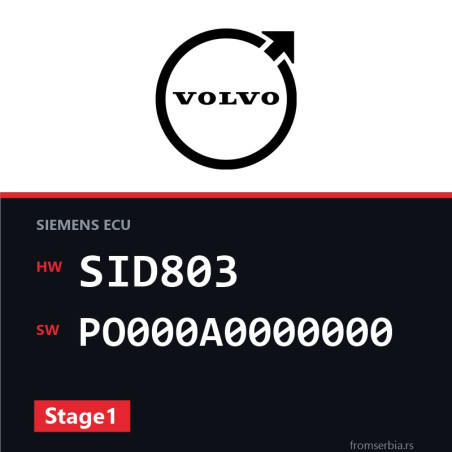Volvo V50 SID803 PO000A0000000 Stage1 tuning file
