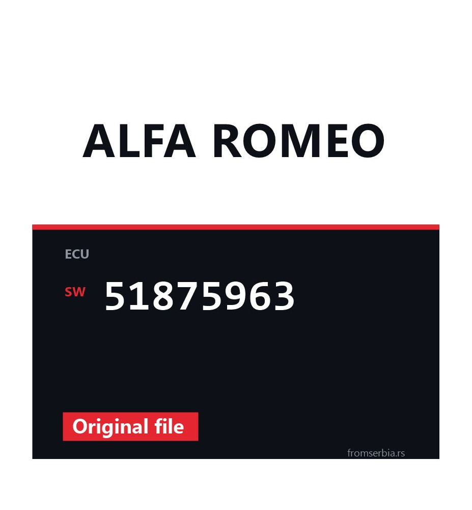Alfa Romeo 1.4T 51875963 original ECU file