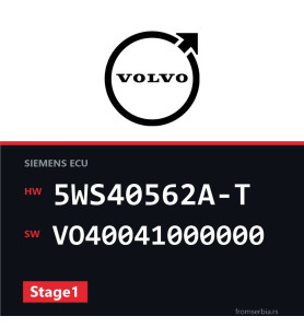 Volvo C30 5WS40562A-T VO40041000000 Stage1 tuning file