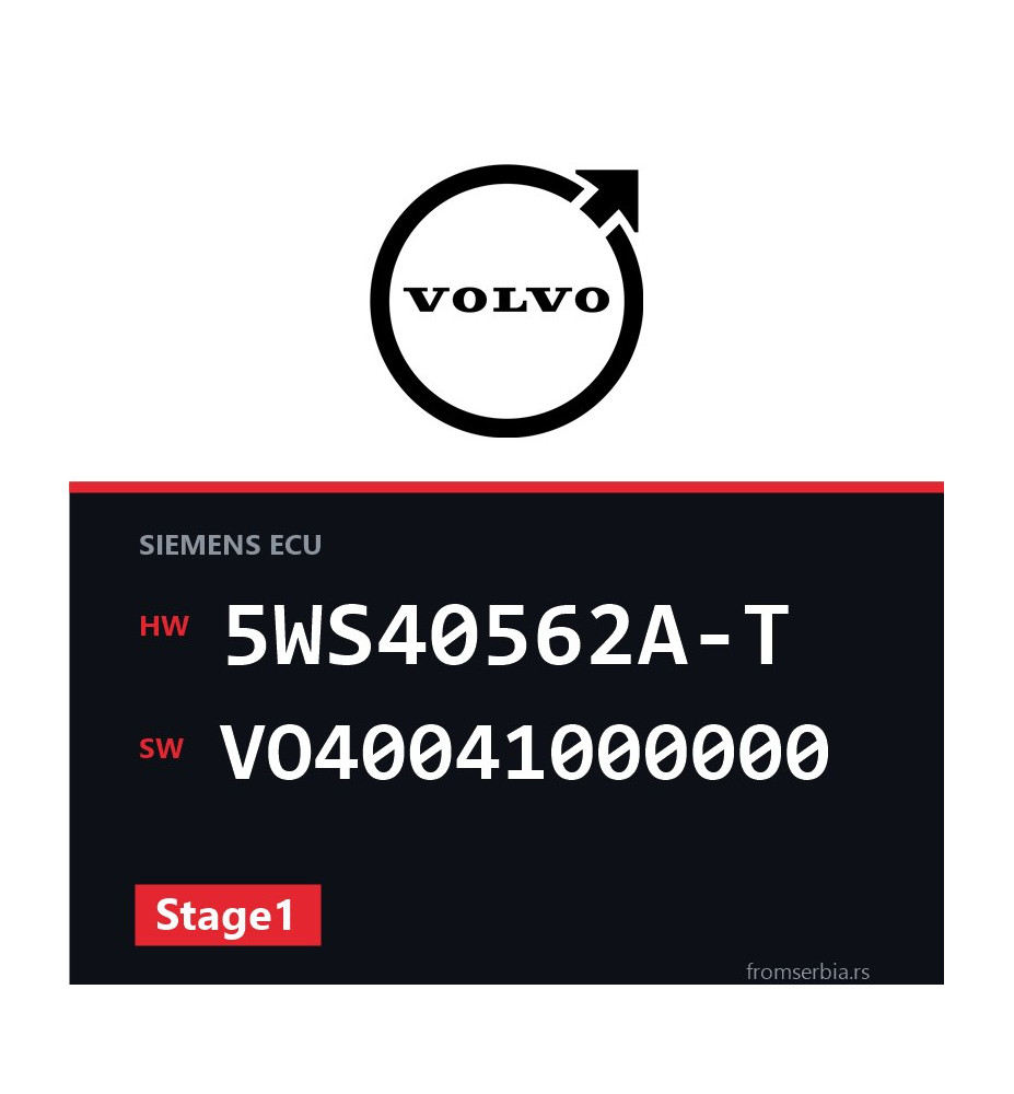 Volvo C30 5WS40562A-T VO40041000000 Stage1 tuning file