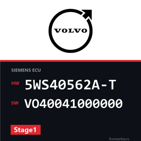 Volvo C30 5WS40562A-T VO40041000000 Stage1 tuning file