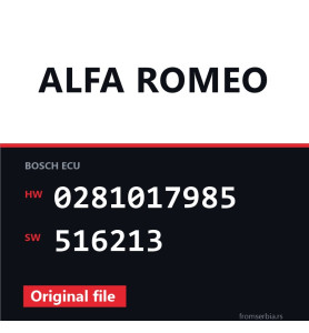 Alfa Romeo Giulietta 0281017985 516213 original ECU file