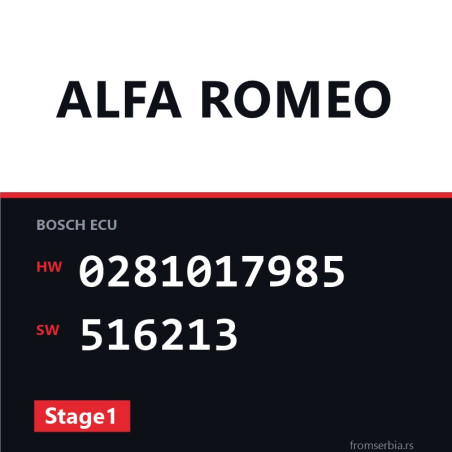 Alfa Romeo Giulietta 0281017985 516213 Stage1 tuning file