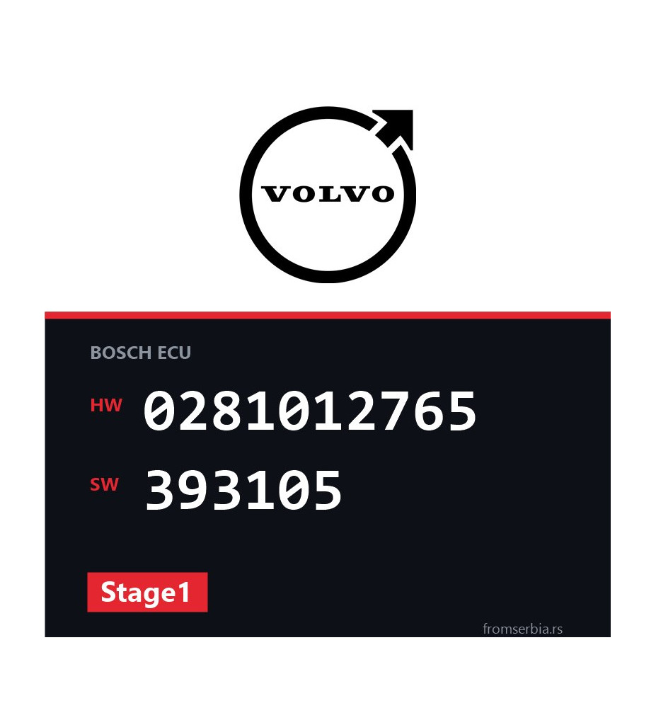 Volvo S80 0281012765 393105 Stage1 tuning file