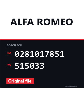 Alfa Romeo Giulietta 0281017851 515033 original ECU file
