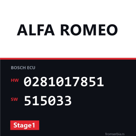 Alfa Romeo Giulietta 0281017851 515033 Stage1 tuning file