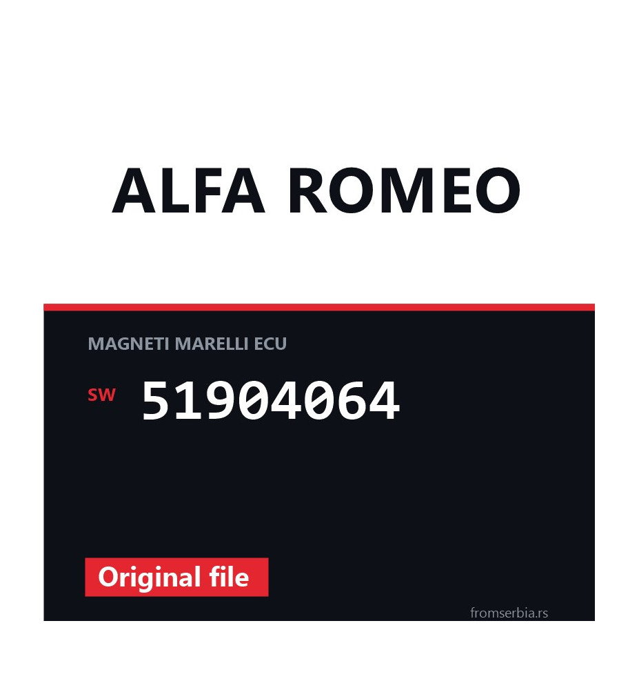 Alfa Romeo Mito 51904064 original ECU file